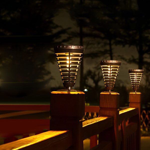 Open Multi-Ring Cone Shape Solar LED Garden Pathway Lights - Image 2