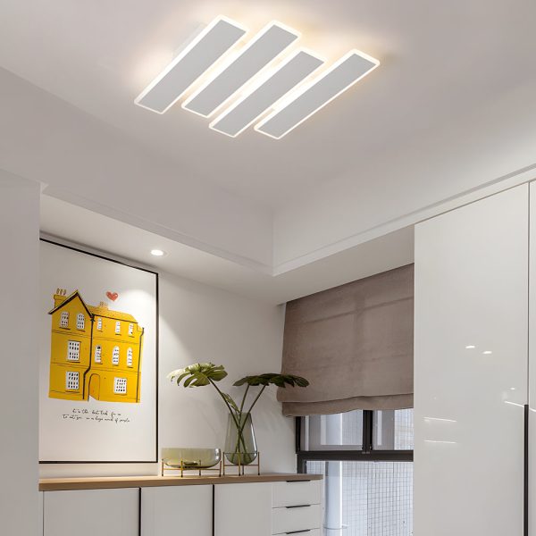 4/6-Lights White Metal Line Dimmable LED Ceiling Light - Image 2
