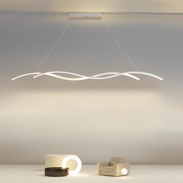 Double Wavy Minimalist LED Creative Modern Chandelier Hanging Ceiling Lamp - Image 5
