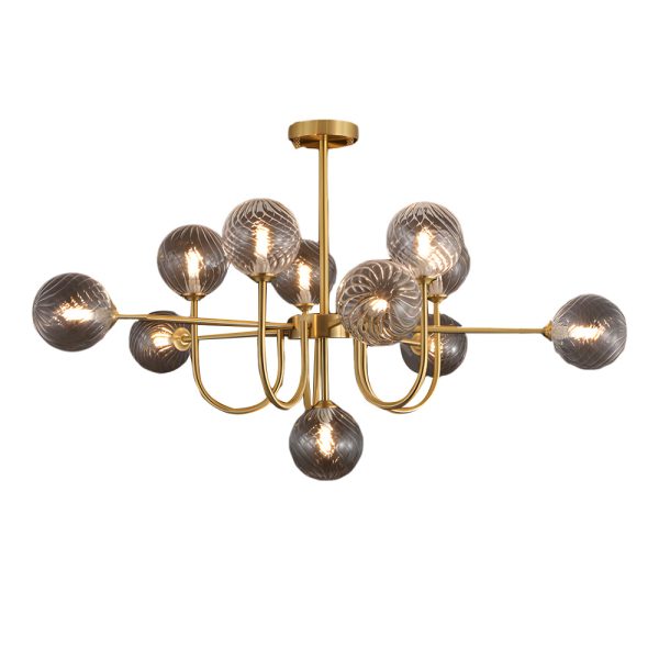 Amber Glass Globe Molecule Chandelier - Image 12