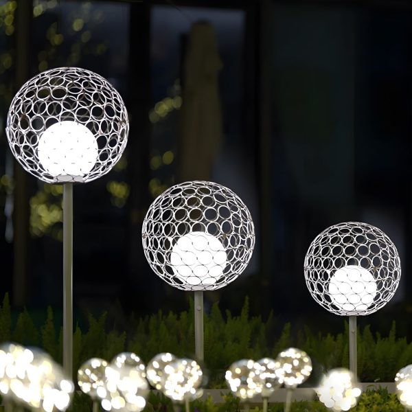 1-Light Solar Dandelion Sphere Garden Stakes Outdoor Lights - Image 2