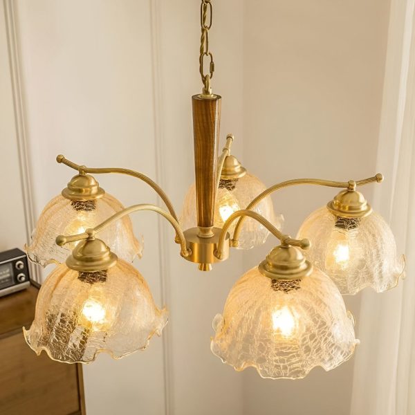 3 Lights Cracked Glass Retro Chandelier Pendant Light Ceiling Lamp - Image 5