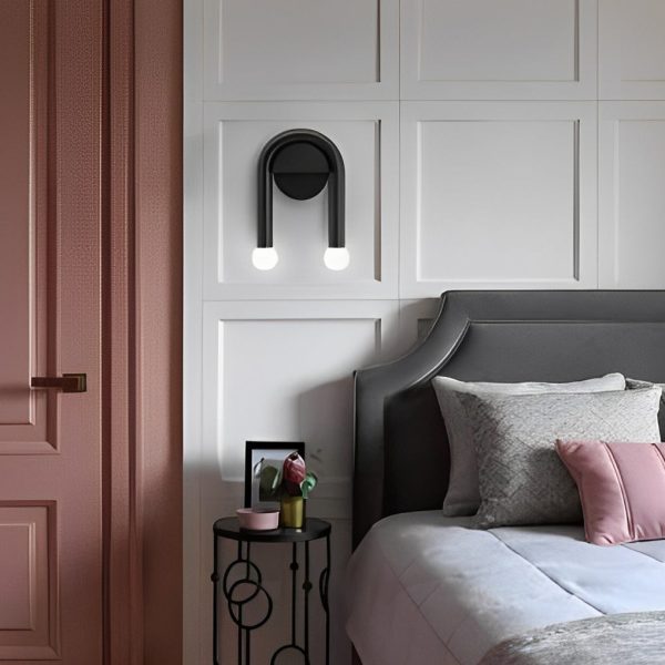 Creative 2 Lights Black Nordic Wall Lamp Decorative Wall Sconces Lighting - Image 3