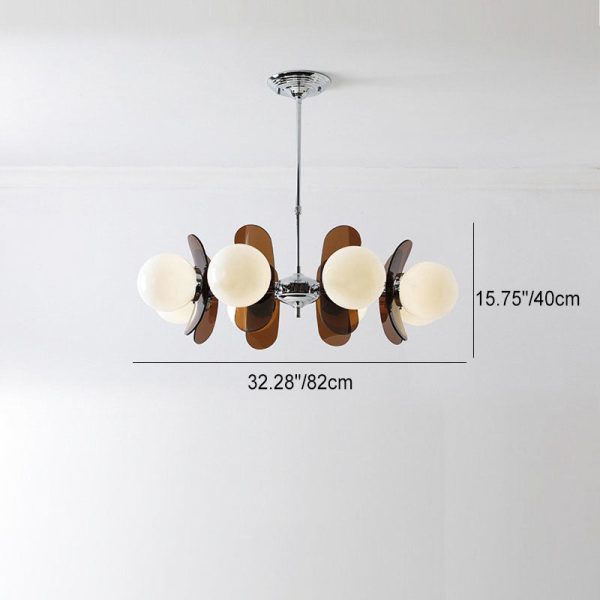 Modern Mid-Century Acrylic Magic Bean Glass Shade 3/5/6/8-Light Chandelier For Living Room - Image 7