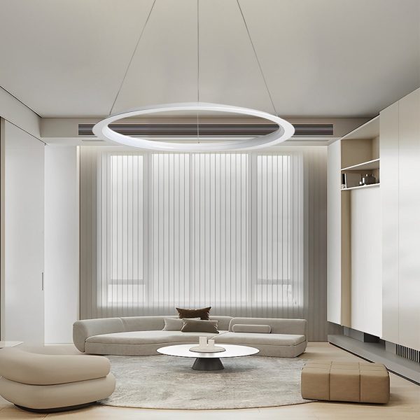 Minimalist Round LED Stepless Dimming Nordic Chandelier Hanging Lamp - Image 5