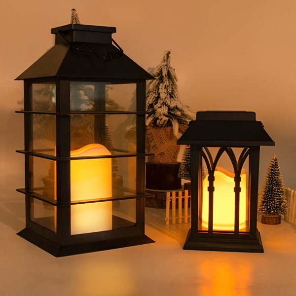 Portable Lantern Waterproof LED Intelligent Black Solar Outdoor Lights - Image 4