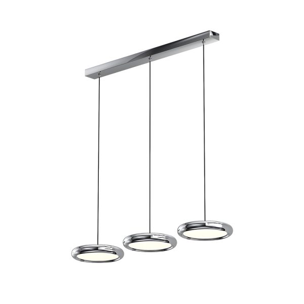 Modern 1/3-Light Black/chrome Round Metallic LED Pendant Light - Image 9