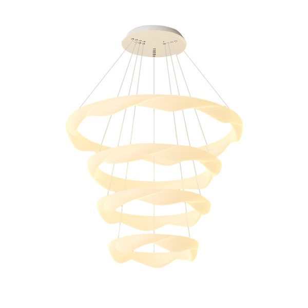 Creative Cream Style Designer Rings 3 Step Dimming Modern Chandelier - Image 13