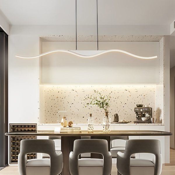 Minimalist Wave Three-Step Dimming Stepless Dimming Modern Chandelier - Image 2