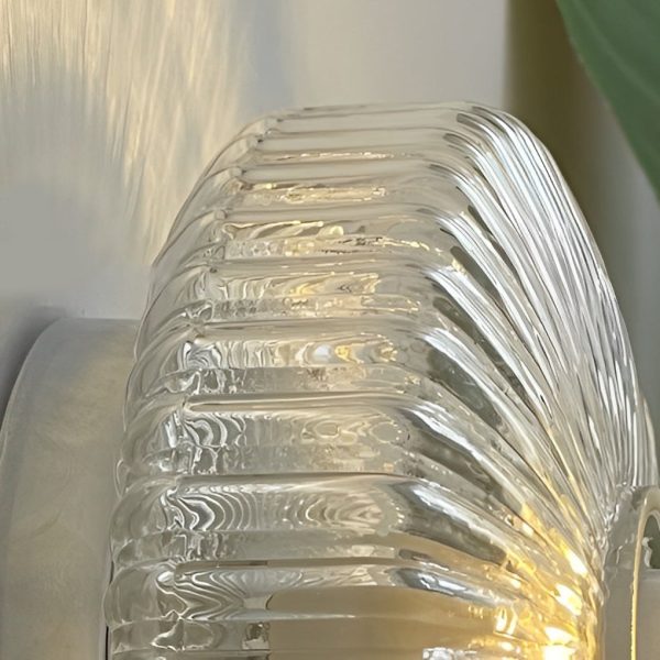Round Cup Lid Transparent Glass Chromed Metal Medieval Modern Wall Lamp - Image 3