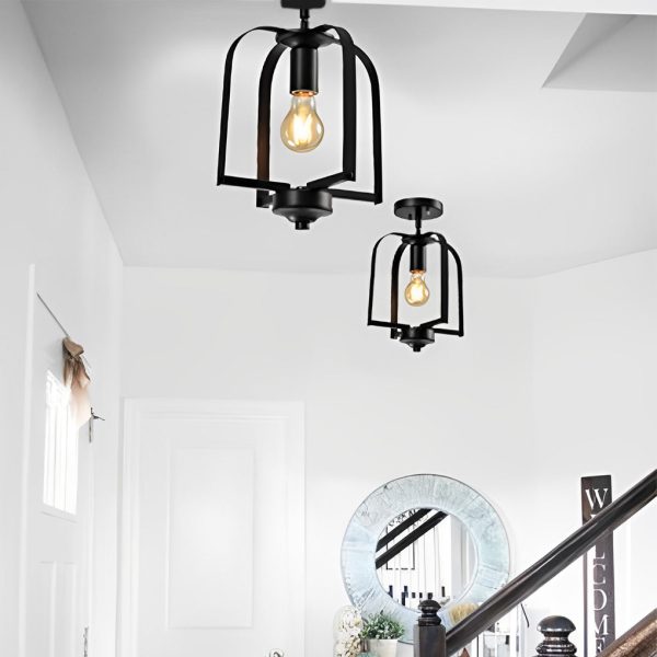 Creative Iron Cage American Country Style Chandelier Ceiling Light Fixture - Image 4