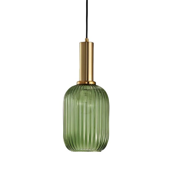Glass Lantern Shaped Striped Creative Led Nordic Chandelier Pendant Lights - Image 9