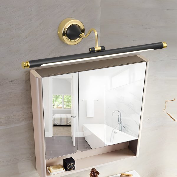Gold and Black Rotatable Linear Vintage LED Bathroom Vanity Light - Image 4