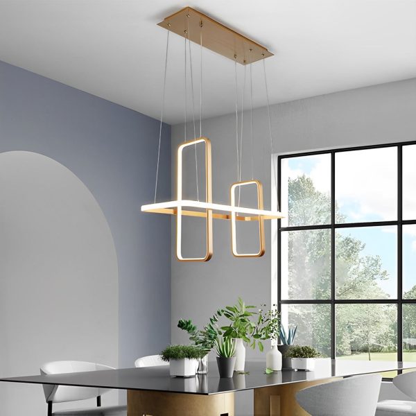 Rectangular LED Modern Chandeliers Pendant Light Hanging Ceiling Lights - Image 3