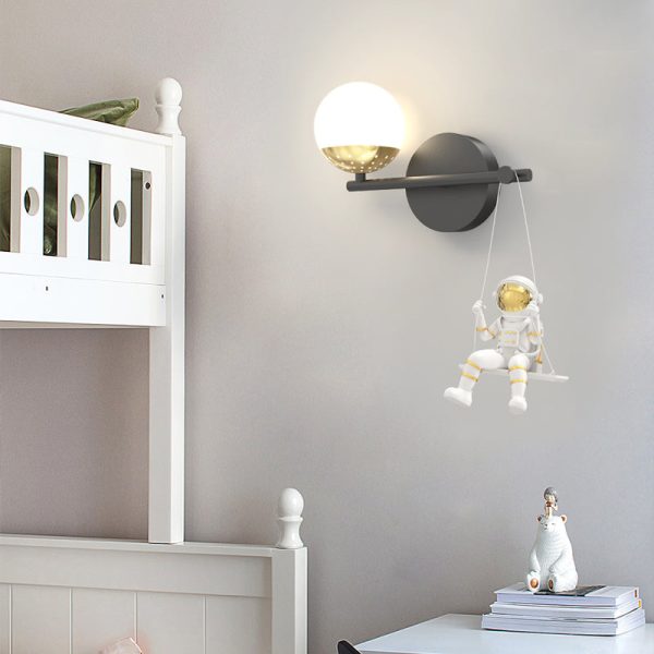 Acrylic Ball Resin Astronaut Decor Swing 3 Step Dimming Modern Wall Lights - Image 2