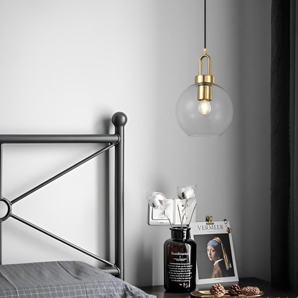 Semi Globe Glass Electroplated Metal LED Industrial Style Pendant Lighting - Image 2