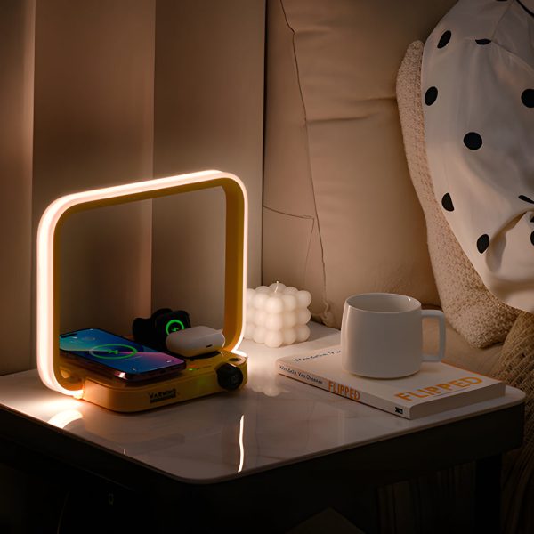 3 In 1 Touch Bedside LED Table Lamp with Wireless Charger and Timing - Image 4