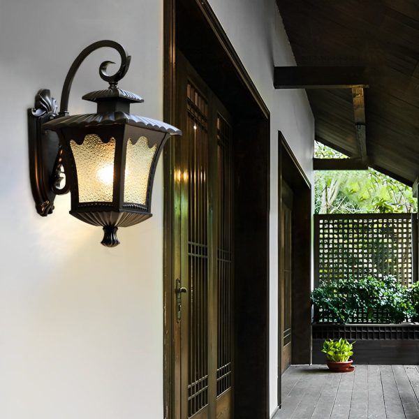 Creative Retro Glass Lantern Waterproof LED European-style Wall Lamp - Image 3