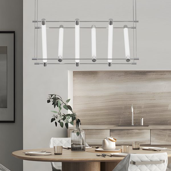 6/12-Light Acrylic Tube Geometric Long Designer LED Island Pendant Light - Image 4