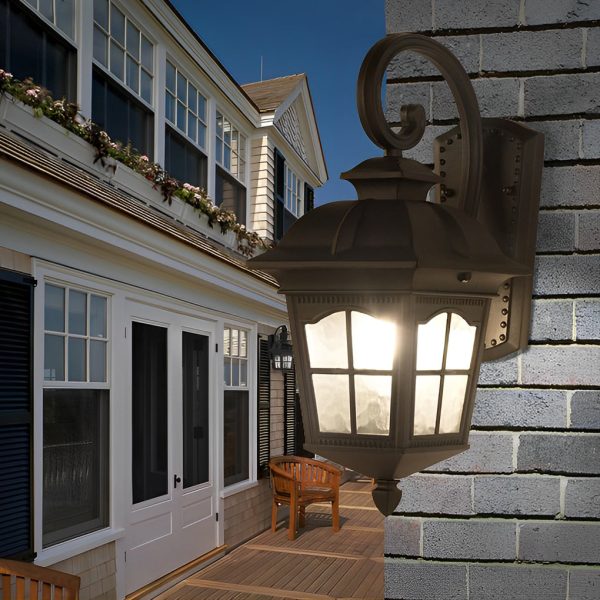 Waterproof Retro Elegant LED Glass European Style Outdoor Wall Lights - Image 3
