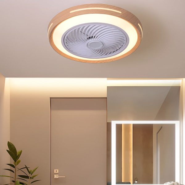 Round Ultra-thin Mute LED Nordic Bladeless Ceiling Fans with Remote Control - Image 4