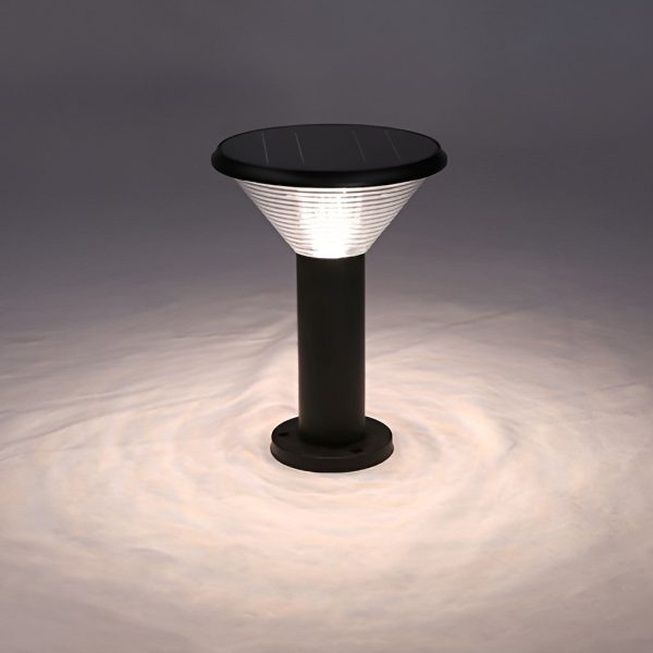 Round Light Control Induction Black Modern Outdoor Solar Pathway Lights - Image 9