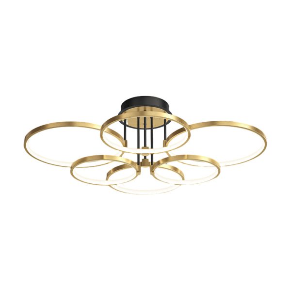 3/5/6 Rings Three Step Dimming Gold Modern Ceiling Lights with Leather - Image 9