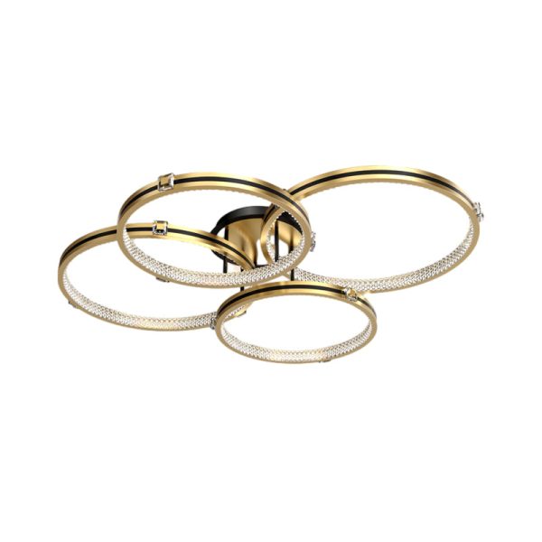 2/3/4 Rings Creative Step Dimming Brushed Gold Modern LED Ceiling Lights - Image 7