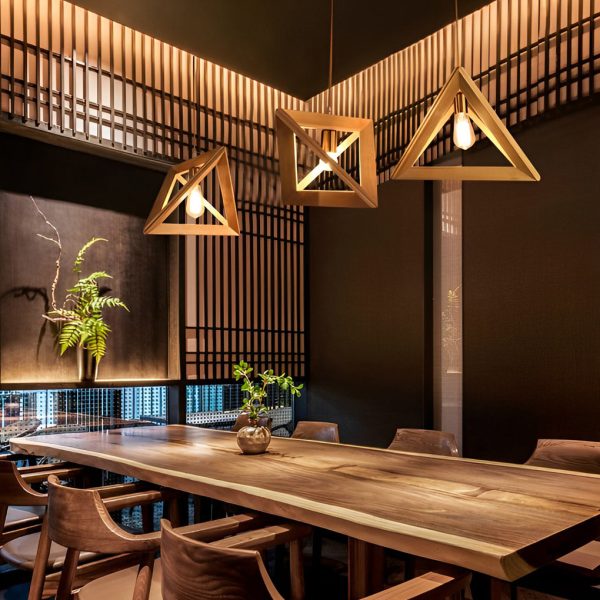 Creative Wood Frame Geometric Art Minimalist Nordic Pendant Lights - Image 6