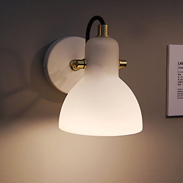 Creative 235?? Rotatable White Glass Shade Minimalist Nordic Wall Lamp