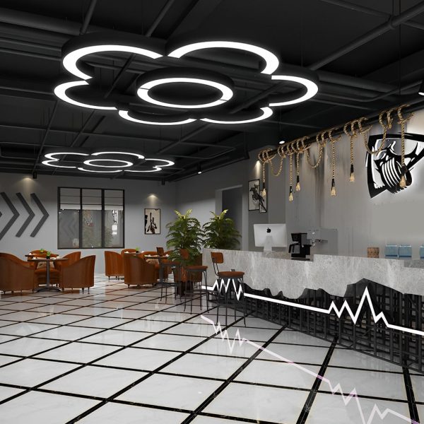 Curved Slim C Shape LED Pendant Half-Circle Hanging Profile Light for Office - Image 2
