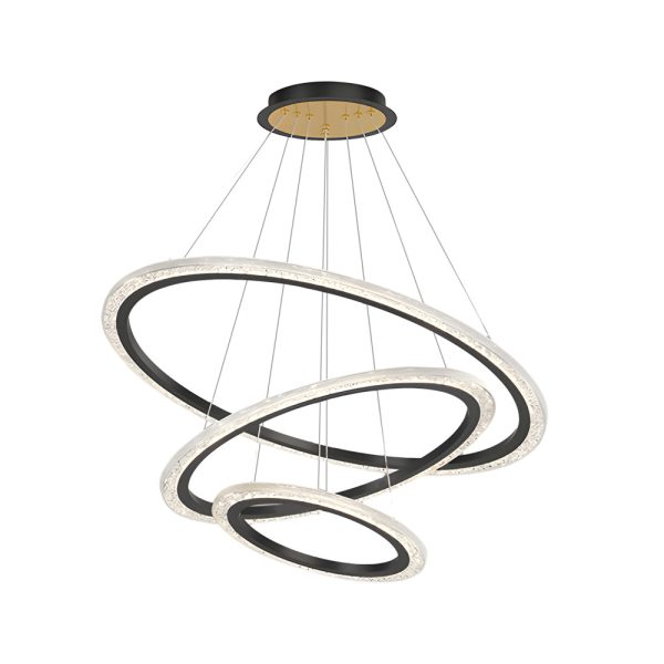 2/3 Rings Adjustable Luxury 3 Step Dimming Modern Chandelier Hanging Lights - Image 9