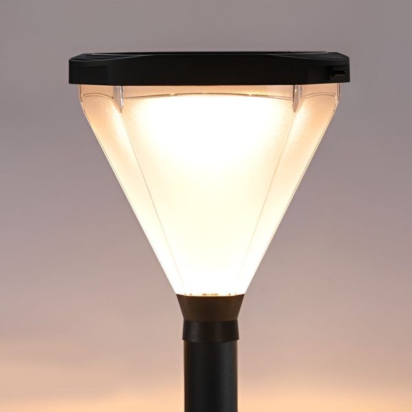 3.7V Cone Modern Solar Powered LED Path Light with Ground Insert or Mounting Base - Image 10
