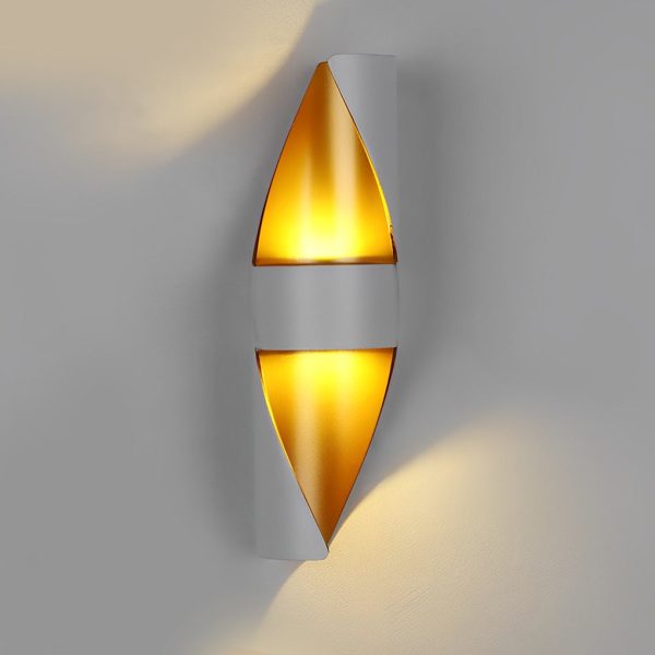Spiral Exterior Up and Down Wall Lights Outdoor Wall Mounted Light with Gold Interior - Image 6