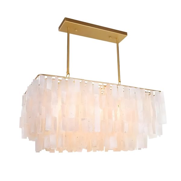 Traditional Classic Metal Capiz Shell Chandelier 3 Bulbs - Image 5