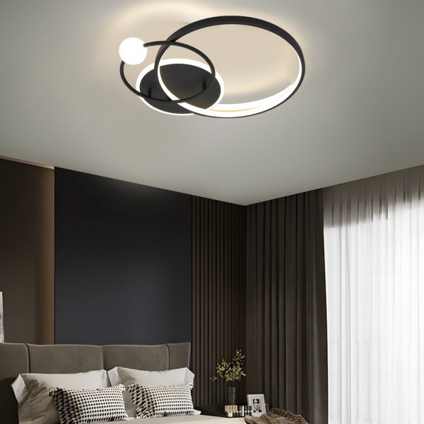 Multi-circle LED Flush Ceiling Light - Gold/Balck/White - Image 3