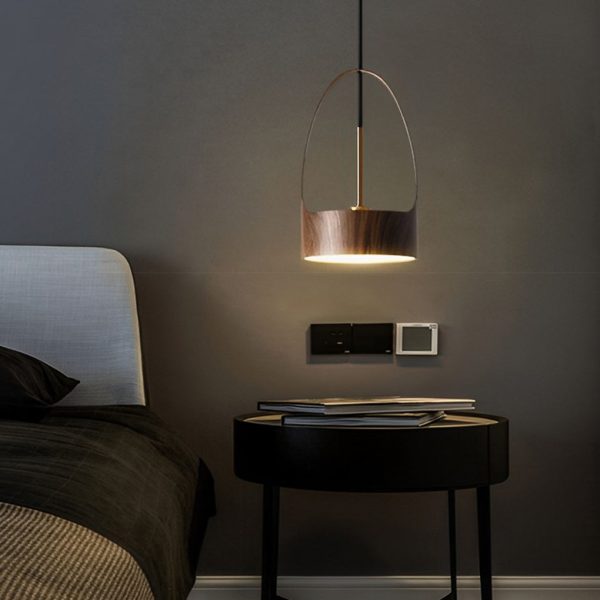 Wood Texture Acrylic LED Creative Nordic Small Chandelier Pendant Lamp - Image 4