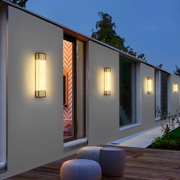Rectangular Resin LED Waterproof Vintage Outdoor Wall Lights Wall Lamp - Image 6