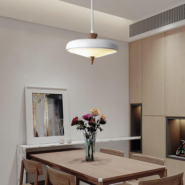 Industrial Iron Several Japanese Style Walnut Retractable 1-Light Pendant Light - Image 11