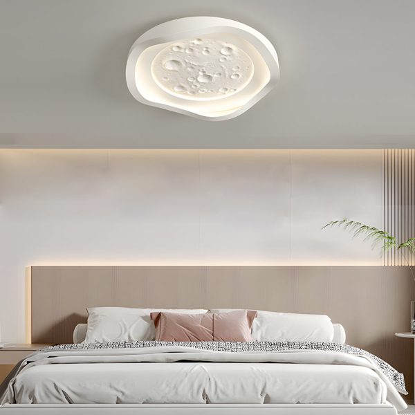White Resin Lunar LED Flush Mount Wave Ceiling Light Round Ceiling Lamp Ceiling Lighting for Bedroom - Image 4