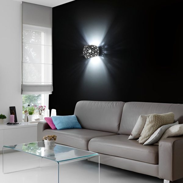 Round Creative Hollow LED up and down Lighting White Nordic Wall Lamp - Image 4