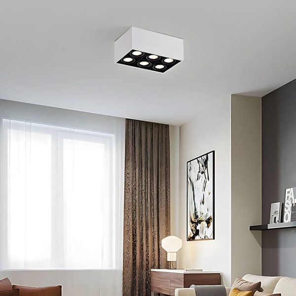 Rectangle Adjustable 6-Head Flush Mount Ceiling Lights Spotlight - Image 4