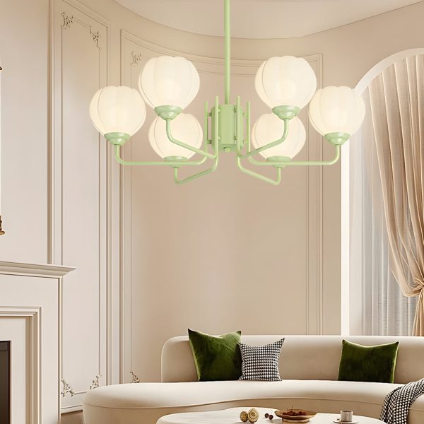 6 Flowers Round Bell Orchid Three Step Dimming Modern Hanging Lights Fixture - Image 4