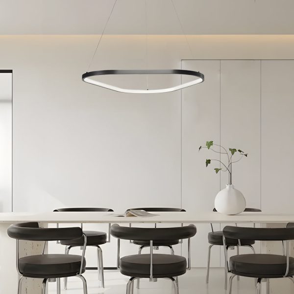 Black 1/2/3-Light Triangle Ring Chandelier - Image 2