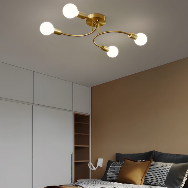 4/6/8-Light Curved Arms White Shade Modern Ceiling Light Fixture - Image 2