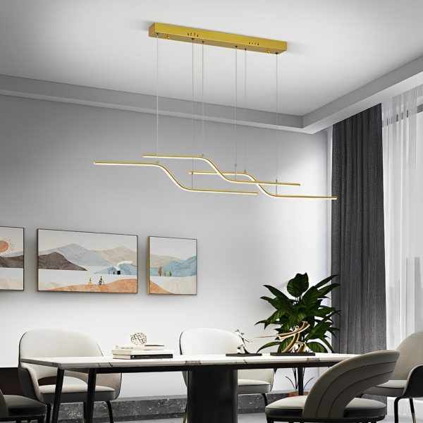Z Shape Lines Smart Stepless Dimming with Remote Nordic Chandelier - Image 4