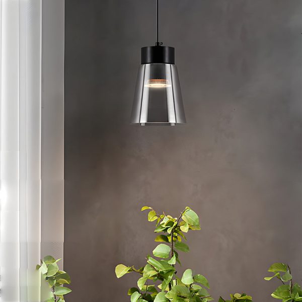 Minimalist Smoke Gray Glass Shade Cob Modern Pendant Lights Chandelier - Image 2