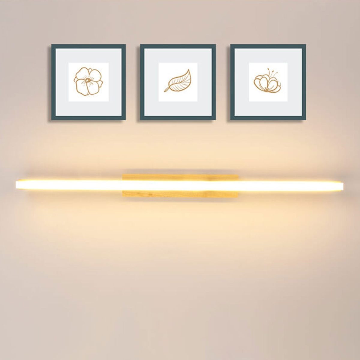 Nordic Minimalist Log Strip Vanity Light LED Wall Sconce Lamp - Image 16