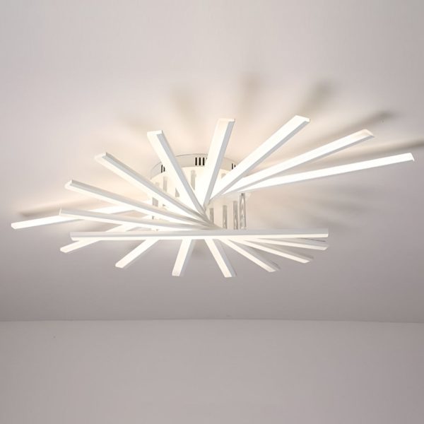 Creative Strip Stepless Dimming LED White Nordic Ceiling Lights Chandelier - Image 8