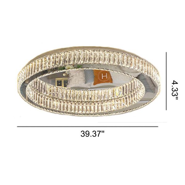 Modern Round Flush Mount Lighting Crystal LED Ceiling Light - Image 11
